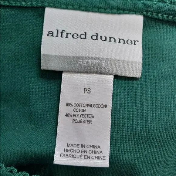 NWT@$54! ALFRED DUNNER! EMERALD GREEN 3/4 SLEEVED, SILVER STUDDED TOP SZ PS - Picture 7 of 9